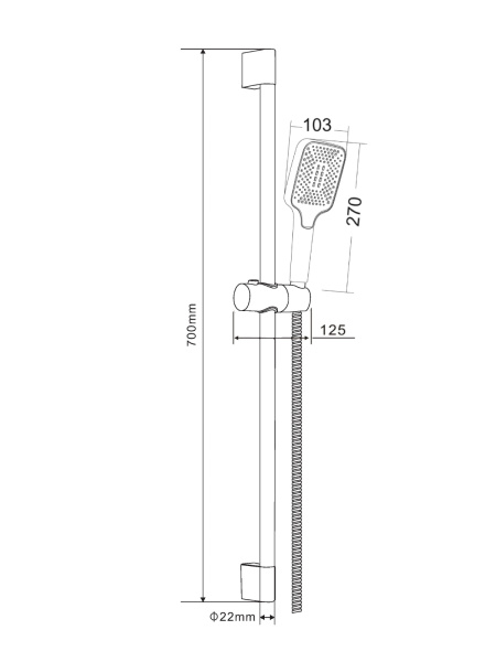 Душевой гарнитур Orange OS142b лейка 1 режим, черный
